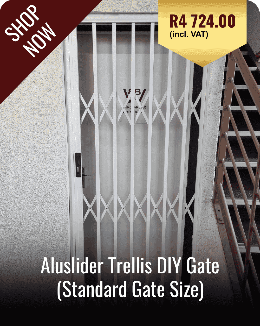 Standard-size aluslider trellis door with diy-friendly installation for secure entry protection.